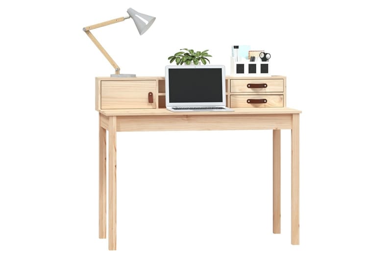 beBasic Skrivbord 110x50x93 cm massiv furu - Brown - Möbler - Bord & matgrupper - Kontorsbord - Skrivbord