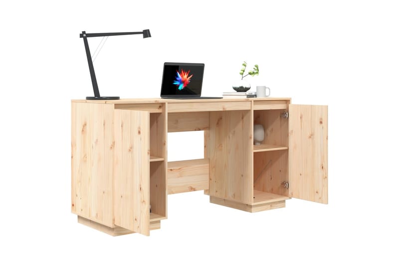 beBasic Skrivbord 140x50x75 cm massiv furu - Brown - Möbler - Bord & matgrupper - Kontorsbord - Skrivbord