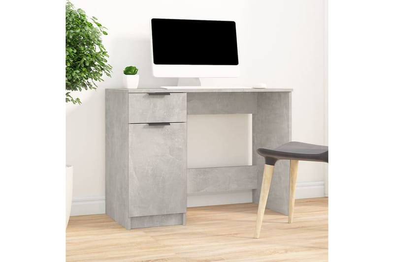 beBasic Skrivbord betonggrå 100x50x75 cm konstruerat trä - Grey - Skrivbord