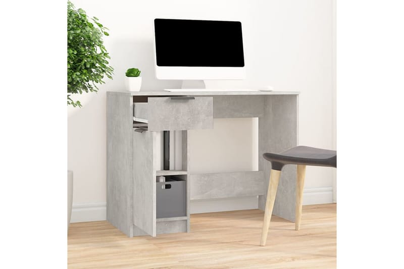 beBasic Skrivbord betonggrå 100x50x75 cm konstruerat trä - Grey - Möbler - Bord & matgrupper - Kontorsbord - Skrivbord
