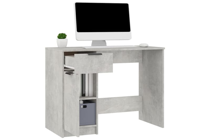 beBasic Skrivbord betonggrå 100x50x75 cm konstruerat trä - Grey - Möbler - Bord & matgrupper - Kontorsbord - Skrivbord