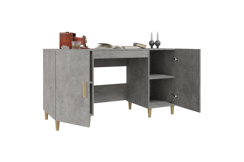 beBasic Skrivbord betonggrå 140x50x75 cm konstruerat trä - Grey - Skrivbord