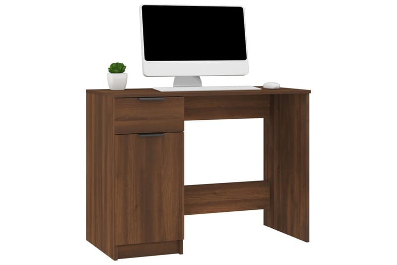 beBasic Skrivbord brun ek 100x50x75 cm konstruerat trä - Brown - Skrivbord