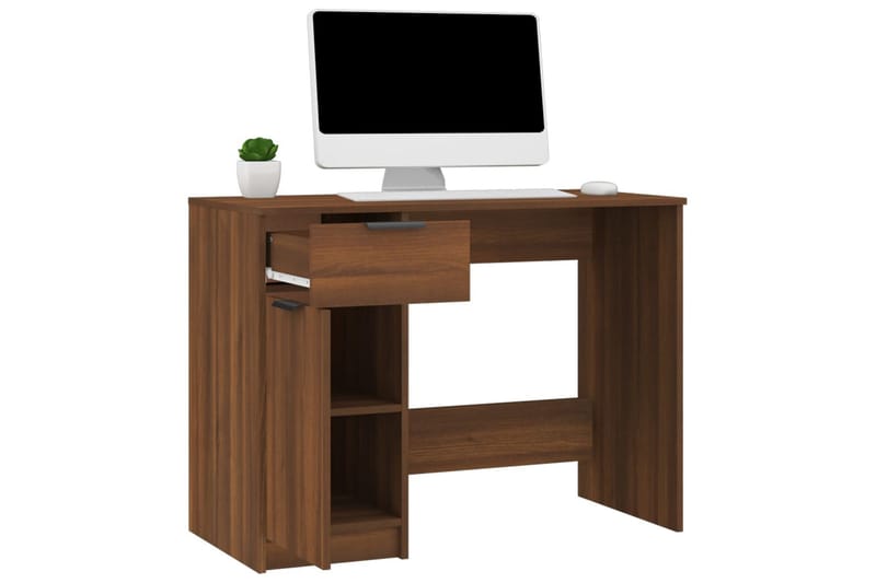 beBasic Skrivbord brun ek 100x50x75 cm konstruerat trä - Brown - Möbler - Bord & matgrupper - Kontorsbord - Skrivbord