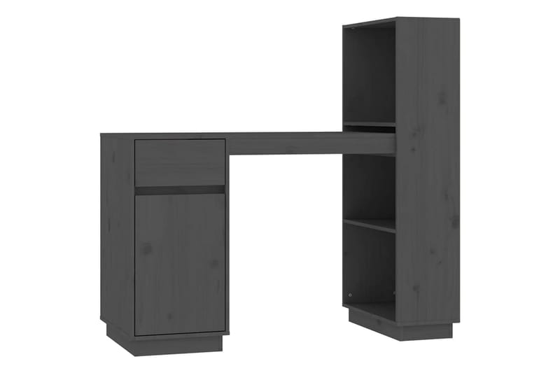 beBasic Skrivbord grå 110x53x117 cm massiv furu - Grey - Möbler - Bord & matgrupper - Kontorsbord - Skrivbord