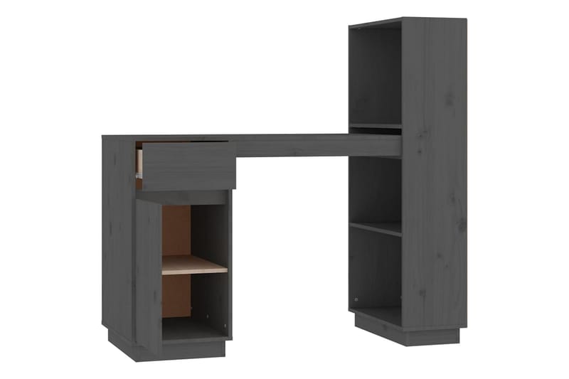 beBasic Skrivbord grå 110x53x117 cm massiv furu - Grey - Möbler - Bord & matgrupper - Kontorsbord - Skrivbord