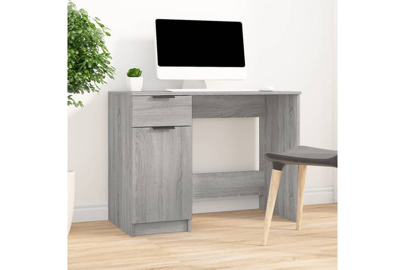 beBasic Skrivbord grå sonoma 100x50x75 cm konstruerat trä - Grey - Möbler - Bord & matgrupper - Kontorsbord - Skrivbord