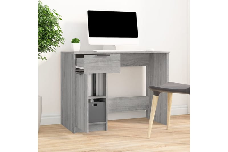 beBasic Skrivbord grå sonoma 100x50x75 cm konstruerat trä - Grey - Möbler - Bord & matgrupper - Kontorsbord - Skrivbord