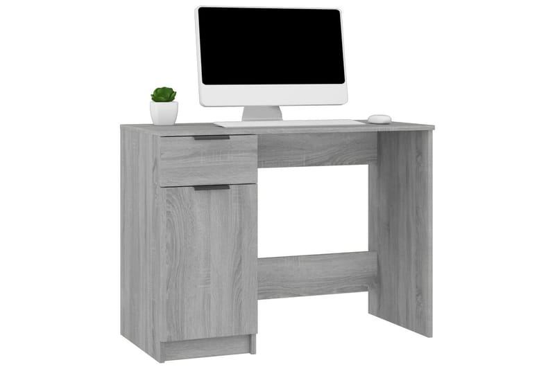 beBasic Skrivbord grå sonoma 100x50x75 cm konstruerat trä - Grey - Skrivbord