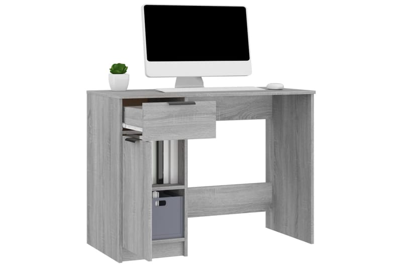 beBasic Skrivbord grå sonoma 100x50x75 cm konstruerat trä - Grey - Möbler - Bord & matgrupper - Kontorsbord - Skrivbord