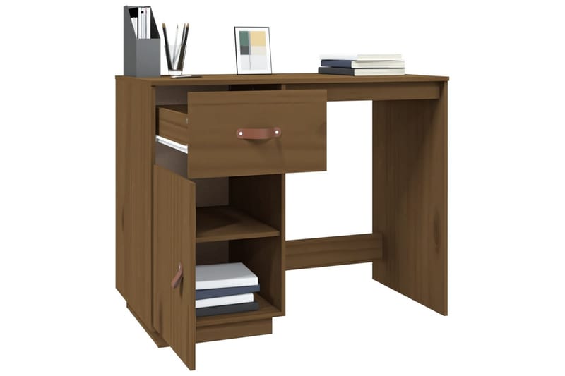beBasic Skrivbord honungsbrun 95x50x75 cm massiv furu - Brown - Möbler - Bord & matgrupper - Kontorsbord - Skrivbord