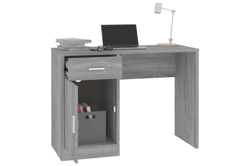 beBasic Skrivbord lådor & skåp grå sonoma 100x40x73cm konstruerat trä - Grey - Möbler - Bord & matgrupper - Kontorsbord - Skrivbord