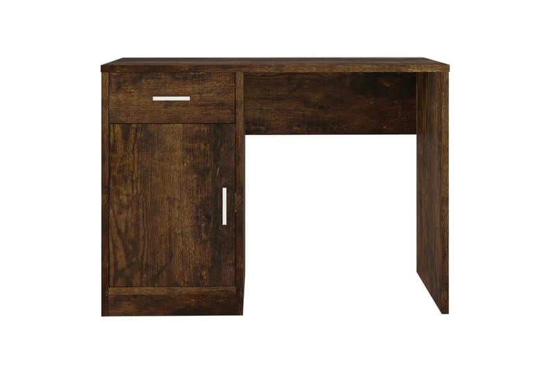 beBasic Skrivbord lådor & skåp rökfärgad ek 100x40x73cm konstruerat trä - Brown - Möbler - Bord & matgrupper - Kontorsbord - Skrivbord