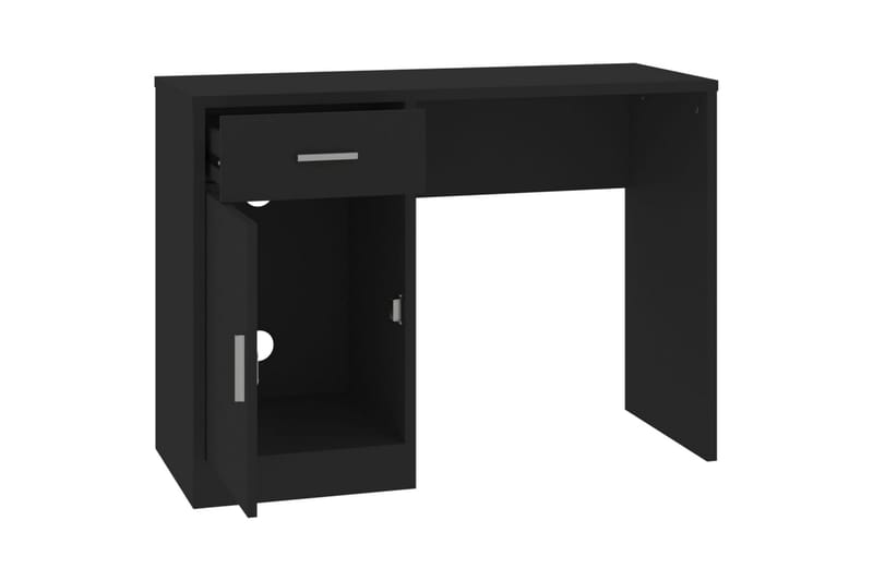 beBasic Skrivbord lådor & skåp svart 100x40x73cm konstruerat trä - Black - Skrivbord
