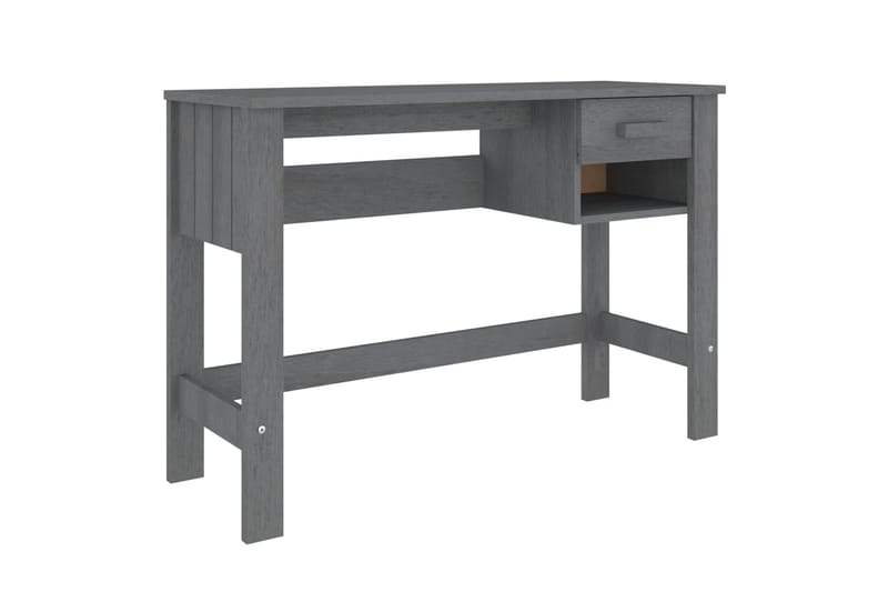 beBasic Skrivbord mörkgrå 110x40x75 cm massiv furu - Grey - Möbler - Bord & matgrupper - Kontorsbord - Skrivbord