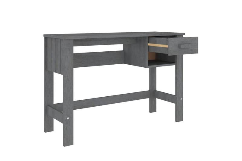beBasic Skrivbord mörkgrå 110x40x75 cm massiv furu - Grey - Skrivbord