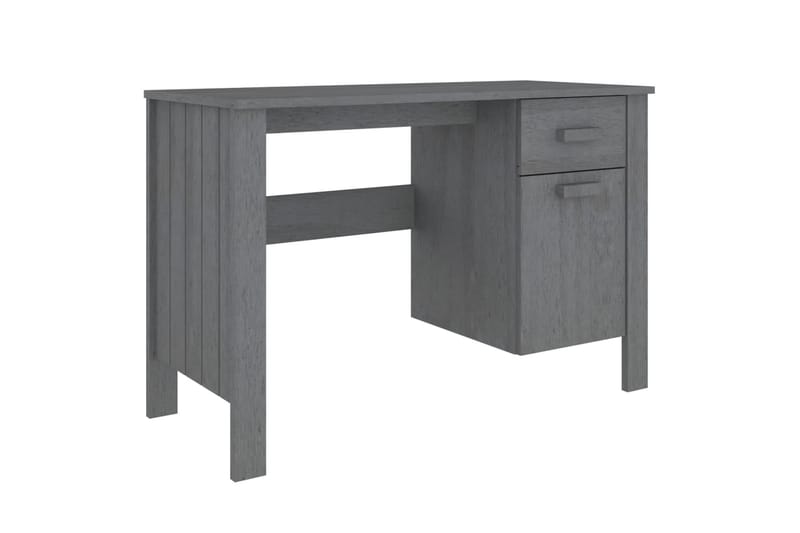 beBasic Skrivbord mörkgrå 113x50x75 cm massiv furu - Grey - Skrivbord