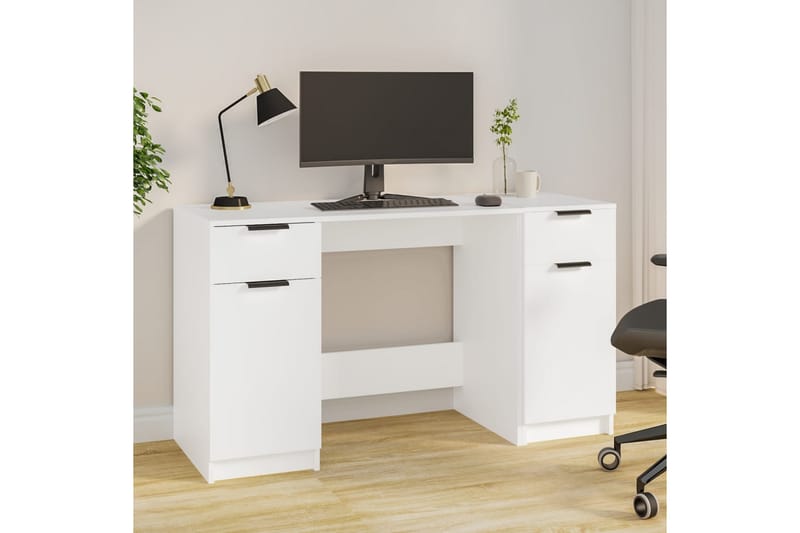beBasic Skrivbord med hurts vit konstruerat trä - White - Skrivbord