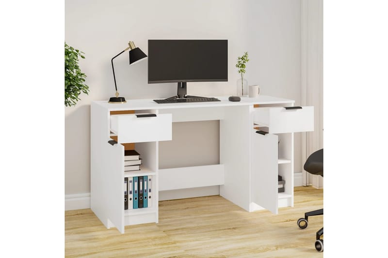 beBasic Skrivbord med hurts vit konstruerat trä - White - Skrivbord