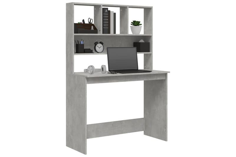 beBasic Skrivbord med hyllor betonggrå 102x45x148 cm konstruerat trä - Grey - Skrivbord