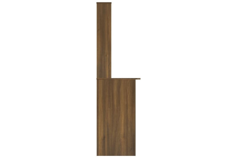 beBasic Skrivbord med hyllor brun ek 110x45x157 cm konstruerat trä - Brown - Skrivbord