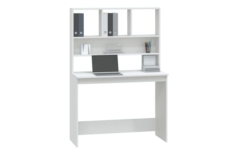 beBasic Skrivbord med hyllor vit 102x45x148 cm konstruerat trä - White - Möbler - Bord & matgrupper - Kontorsbord - Skrivbord