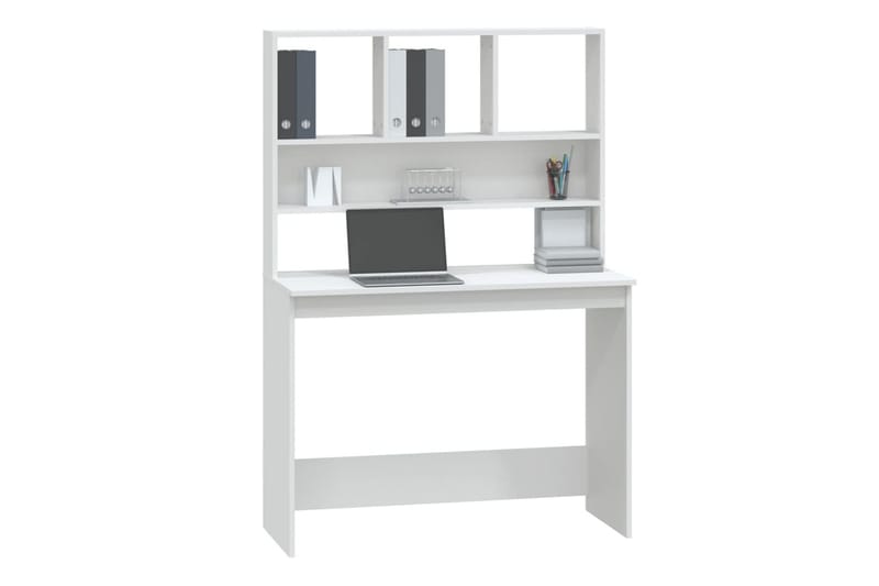 beBasic Skrivbord med hyllor vit 102x45x148 cm konstruerat trä - White - Skrivbord
