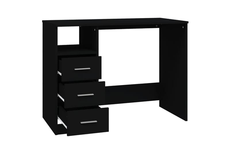 beBasic Skrivbord med lådor svart 102x50x76 cm konstruerat trä - Black - Möbler - Bord & matgrupper - Kontorsbord - Skrivbord