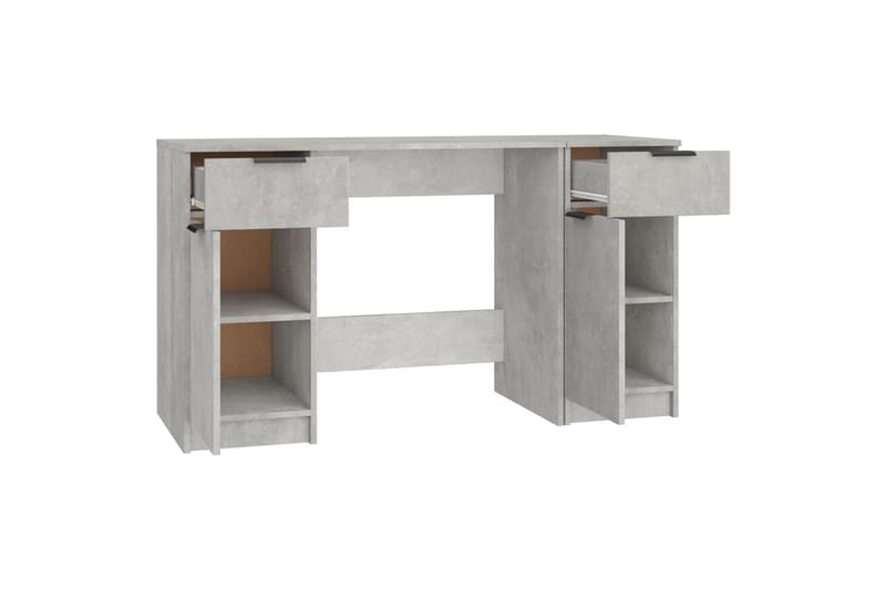 beBasic Skrivbord med sidoskåp betonggrå konstruerat trä - Grey - Skrivbord