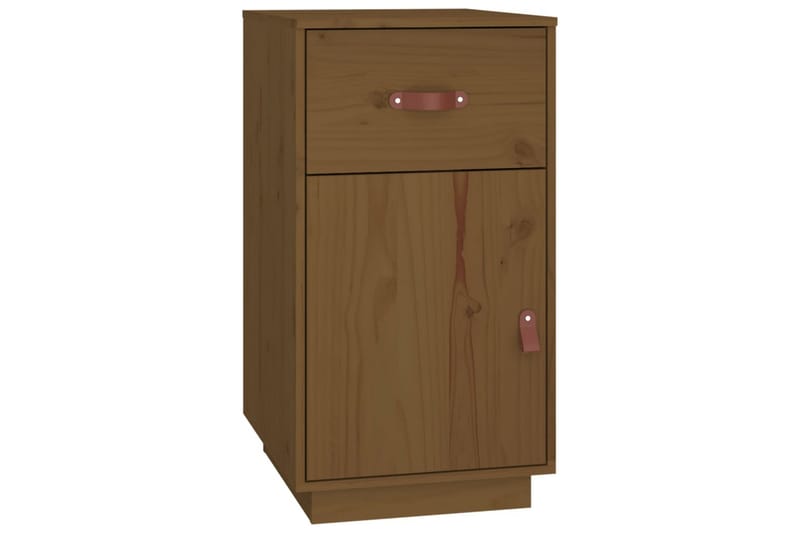 beBasic Skrivbord med skåp Honungsbrunt 135x50x75 cm massiv furu - Brown - Möbler - Bord & matgrupper - Kontorsbord - Skrivbord