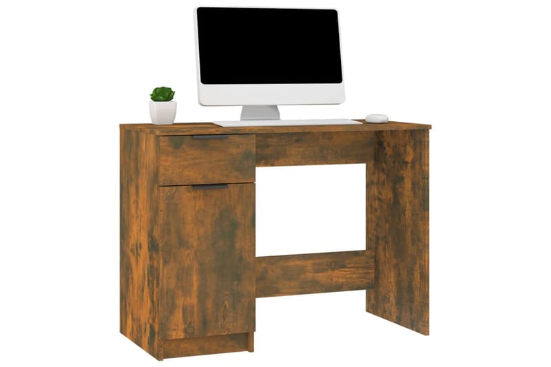 beBasic Skrivbord rökfärgad ek 100x50x75 cm konstruerat trä - Brown - Möbler - Bord & matgrupper - Kontorsbord - Skrivbord