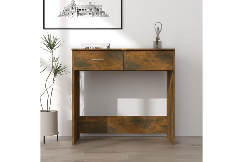 beBasic Skrivbord rökfärgad ek 80x40x75 cm konstruerat trä - Brown - Möbler - Bord & matgrupper - Kontorsbord - Skrivbord