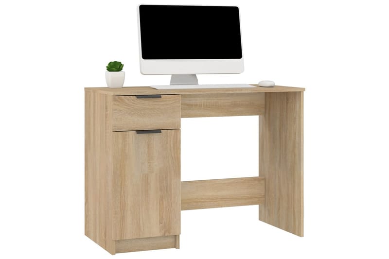 beBasic Skrivbord sonoma-ek 100x50x75 cm konstruerat trä - Brown - Möbler - Bord & matgrupper - Kontorsbord - Skrivbord