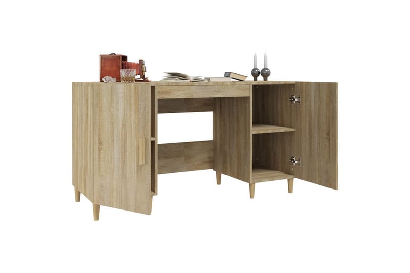 beBasic Skrivbord sonoma-ek 140x50x75 cm konstruerat trä - Brown - Möbler - Bord & matgrupper - Kontorsbord - Skrivbord