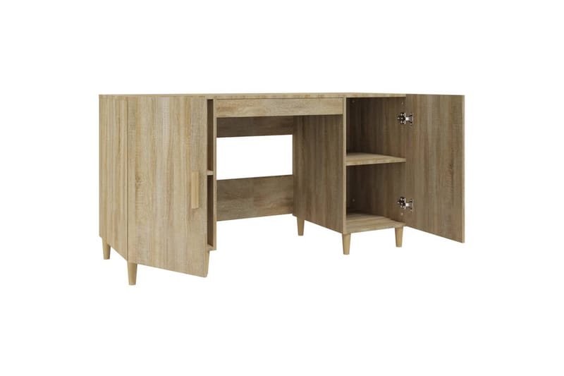 beBasic Skrivbord sonoma-ek 140x50x75 cm konstruerat trä - Brown - Möbler - Bord & matgrupper - Kontorsbord - Skrivbord