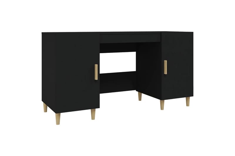beBasic Skrivbord svart 140x50x75 cm konstruerat trä - Black - Möbler - Bord & matgrupper - Kontorsbord - Skrivbord