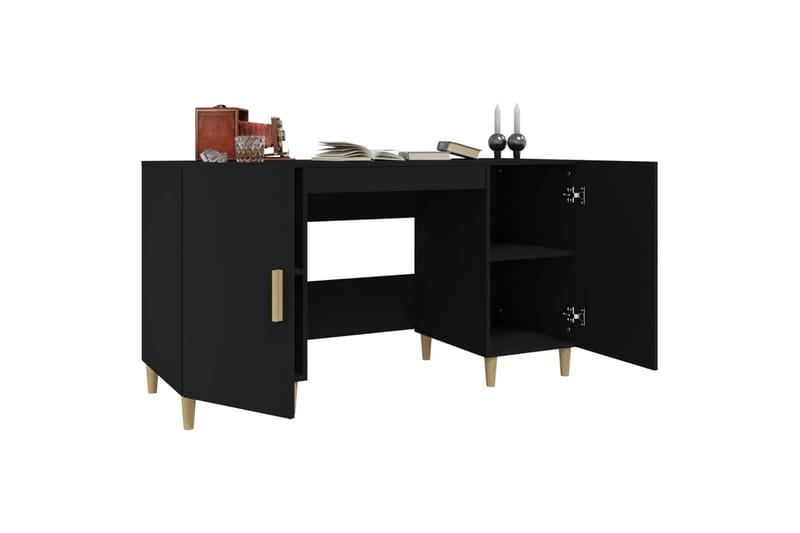 beBasic Skrivbord svart 140x50x75 cm konstruerat trä - Black - Möbler - Bord & matgrupper - Kontorsbord - Skrivbord