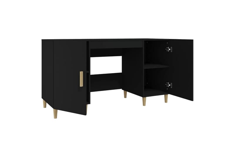 beBasic Skrivbord svart 140x50x75 cm konstruerat trä - Black - Möbler - Bord & matgrupper - Kontorsbord - Skrivbord