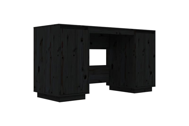 beBasic Skrivbord svart 140x50x75 cm massiv furu - Black - Möbler - Bord & matgrupper - Kontorsbord - Skrivbord