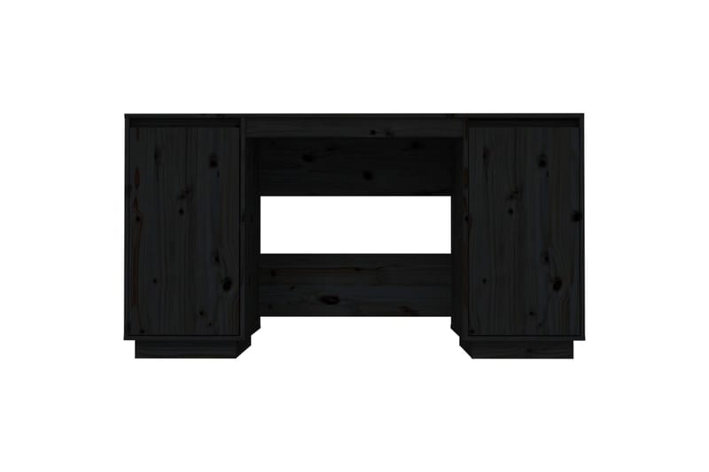 beBasic Skrivbord svart 140x50x75 cm massiv furu - Black - Möbler - Bord & matgrupper - Kontorsbord - Skrivbord