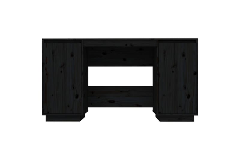 beBasic Skrivbord svart 140x50x75 cm massiv furu - Black - Skrivbord