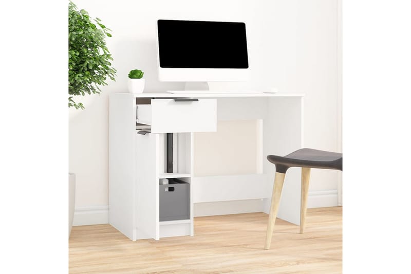 beBasic Skrivbord vit 100x50x75 cm konstruerat trä - White - Möbler - Bord & matgrupper - Kontorsbord - Skrivbord