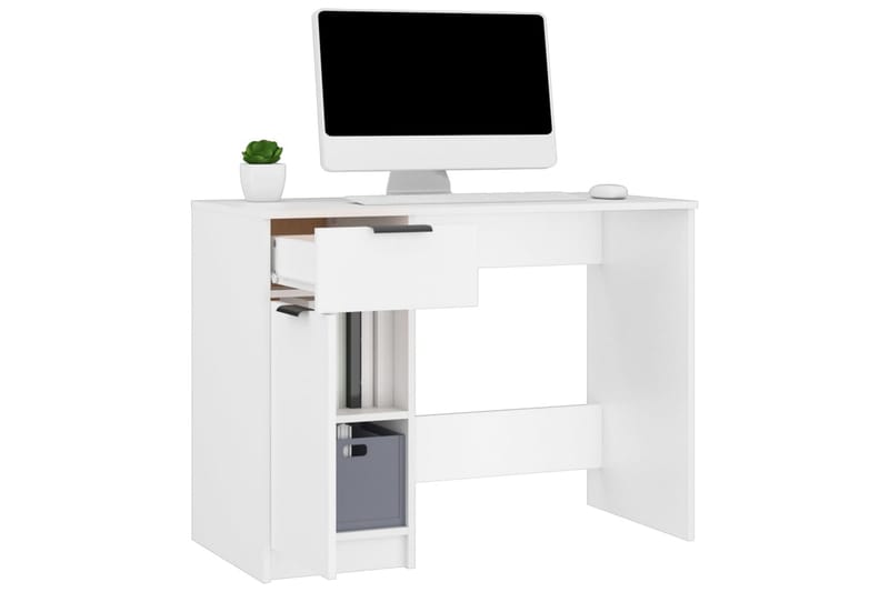 beBasic Skrivbord vit 100x50x75 cm konstruerat trä - White - Möbler - Bord & matgrupper - Kontorsbord - Skrivbord