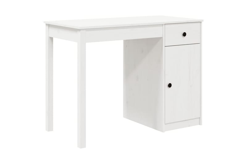 beBasic Skrivbord vit 100x50x75 cm massiv furu - White - Möbler - Bord & matgrupper - Kontorsbord - Skrivbord