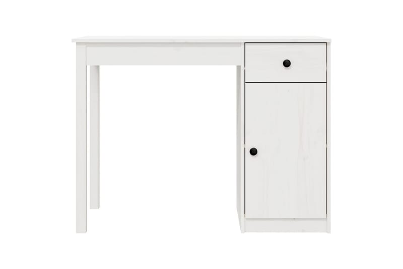 beBasic Skrivbord vit 100x50x75 cm massiv furu - White - Möbler - Bord & matgrupper - Kontorsbord - Skrivbord