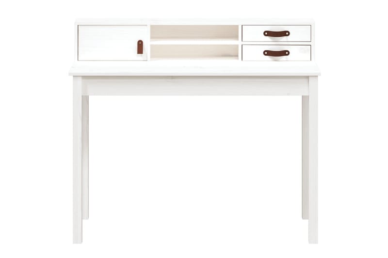 beBasic Skrivbord vit 110x50x93 cm massiv furu - White - Möbler - Bord & matgrupper - Kontorsbord - Skrivbord