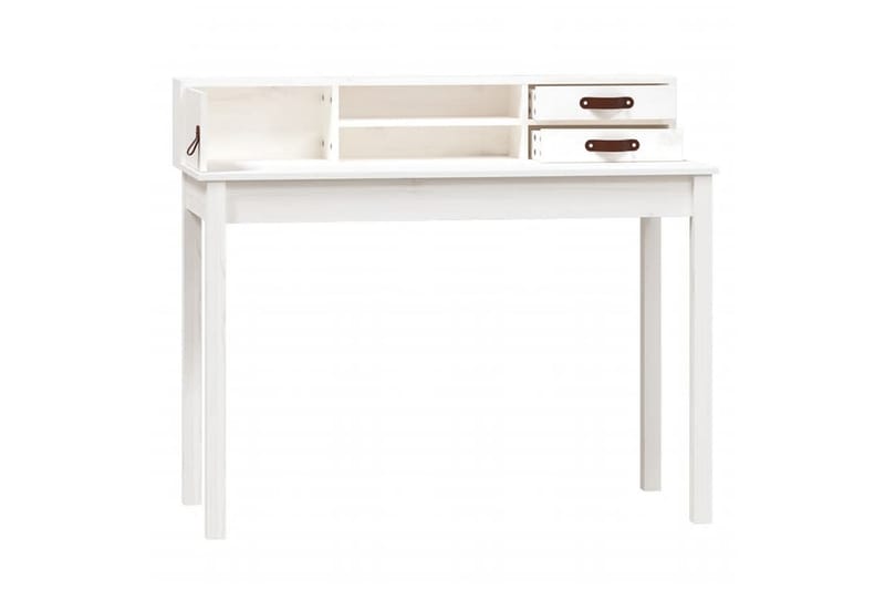 beBasic Skrivbord vit 110x50x93 cm massiv furu - White - Möbler - Bord & matgrupper - Kontorsbord - Skrivbord