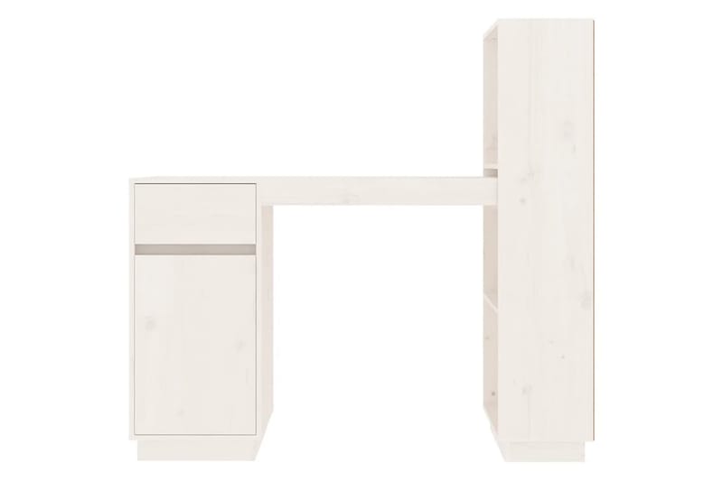 beBasic Skrivbord vit 110x53x117 cm massiv furu - White - Möbler - Bord & matgrupper - Kontorsbord - Skrivbord