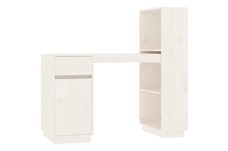 beBasic Skrivbord vit 110x53x117 cm massiv furu - White - Möbler - Bord & matgrupper - Kontorsbord - Skrivbord