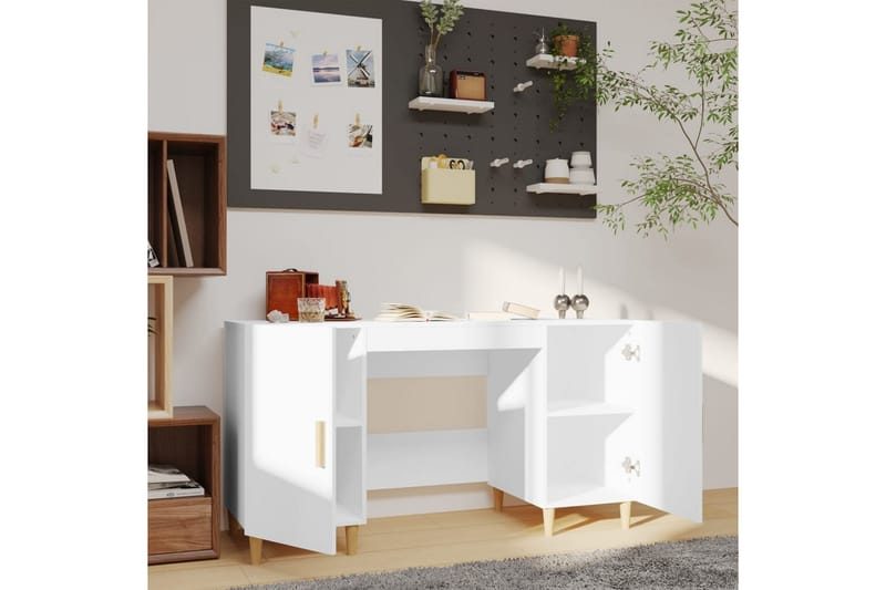 beBasic Skrivbord vit 140x50x75 cm konstruerat trä - White - Möbler - Bord & matgrupper - Kontorsbord - Skrivbord